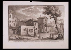 Chiesa e Monastero di S. Cosimato - Etching by Giuseppe Vasi - Late 18th Century