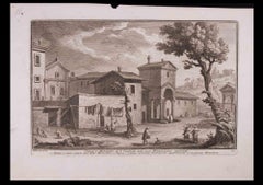 Chiesa e Monastero di S. Cosimato - Acquaforte di Giuseppe Vasi - Fine del XVIII secolo