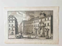 Colleggio Ecclesiastico a Ponte Sisto – Radierung von G. Vasi – Ende des 18. Jahrhunderts