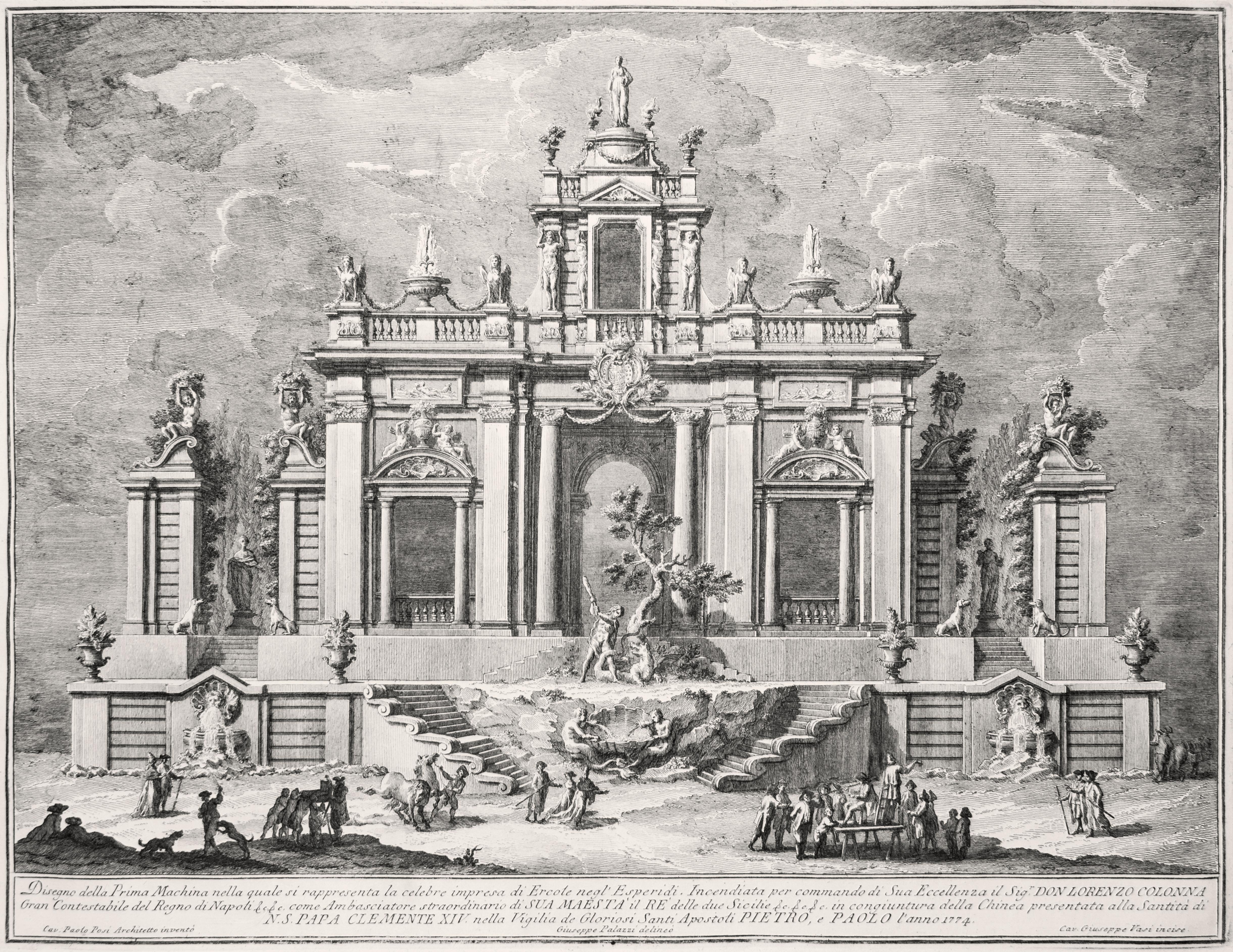 La celebre impresa di Ercole negl'Esperidi  - Etching by Giuseppe Vasi - 1774