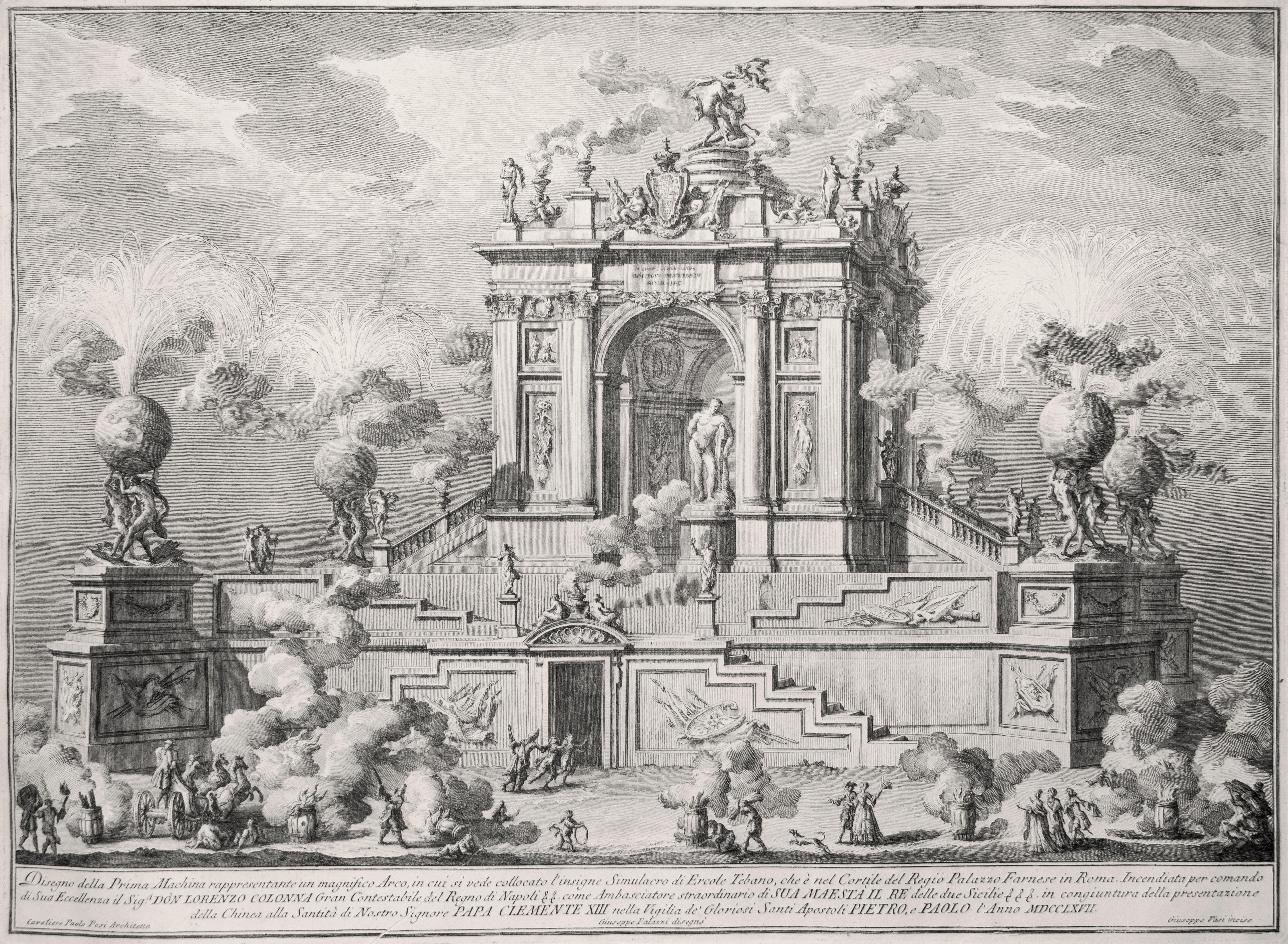 Magnifico Arco con il Simulacro di Ercole Tebano - par Giuseppe Vasi - 1767