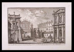 Monastero e Chiesa dei SS (Monastère et Chiesa dei SS) Domenico - Gravure de G. Vasi - fin du XVIIIe siècle