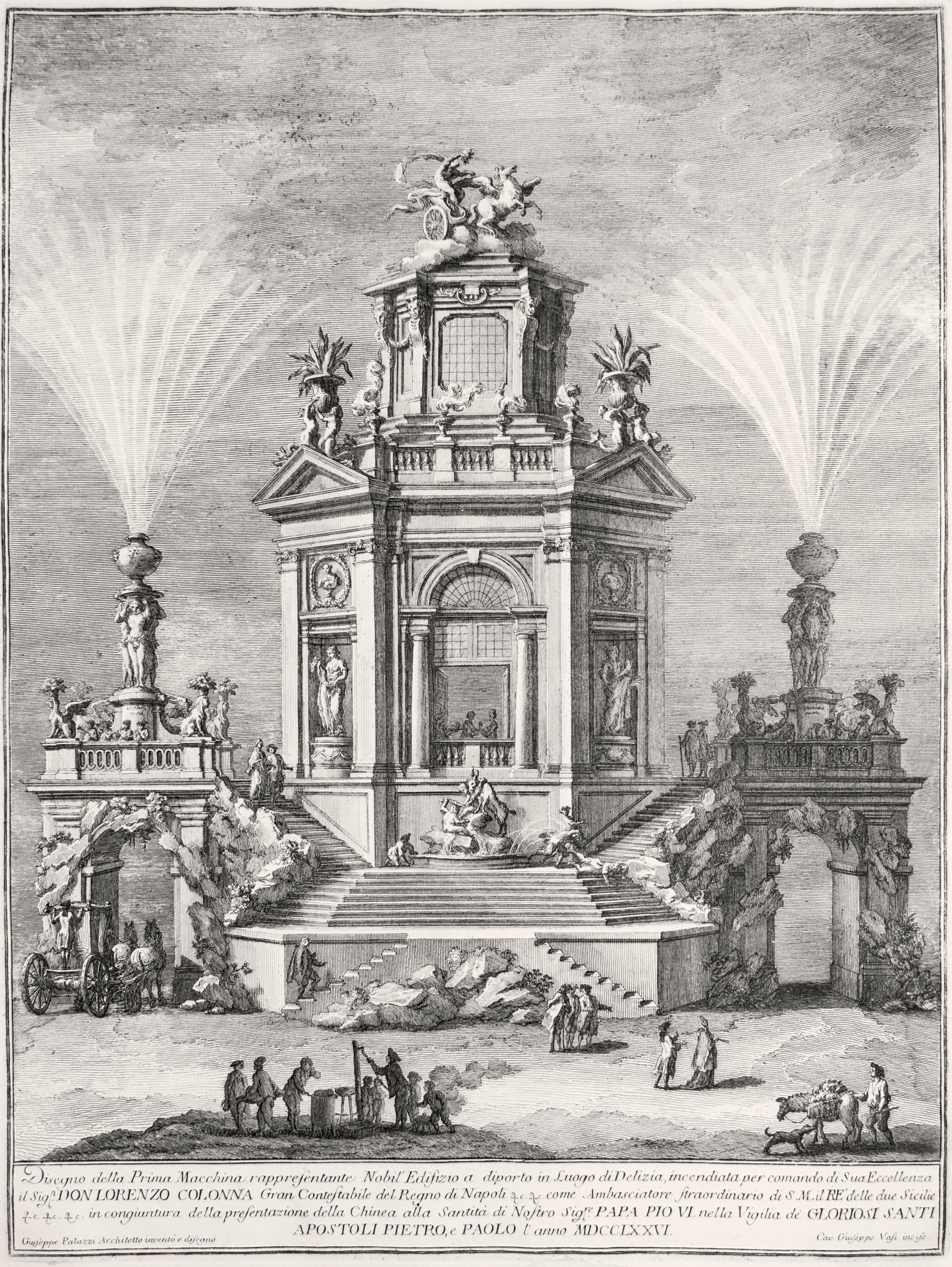 Nobil'Edifizio a diporto in Luogo di Delizia - Etching by Giuseppe Vasi - 1776