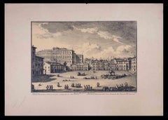 Palazzo Barberini - Original Etching by Giuseppe Vasi - Late 18th Century