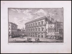 Palazzo Pio - Etching by Giuseppe Vasi - 18th Century
