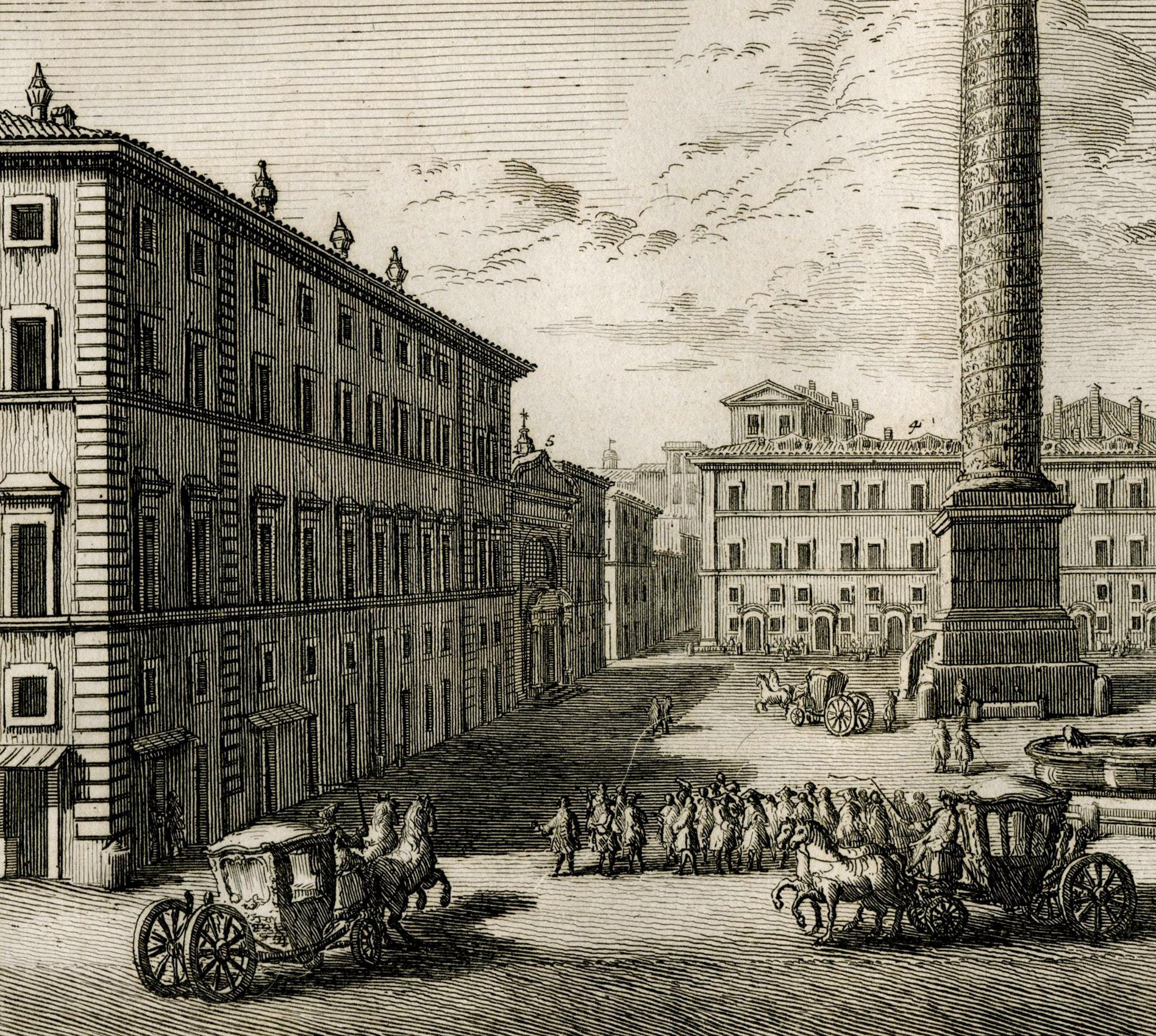 Plaza Colona
Aguafuerte, 1752
De: Della Magnificenze di Roma Antica e Moderna ( La Magnificencia de Roma Antigua y Moderna) , (1747-1761) 
Tomo II, Las plazas y obeliscos principales, columnas y otros ornamentos, 1752, Lámina n.º 22
Della