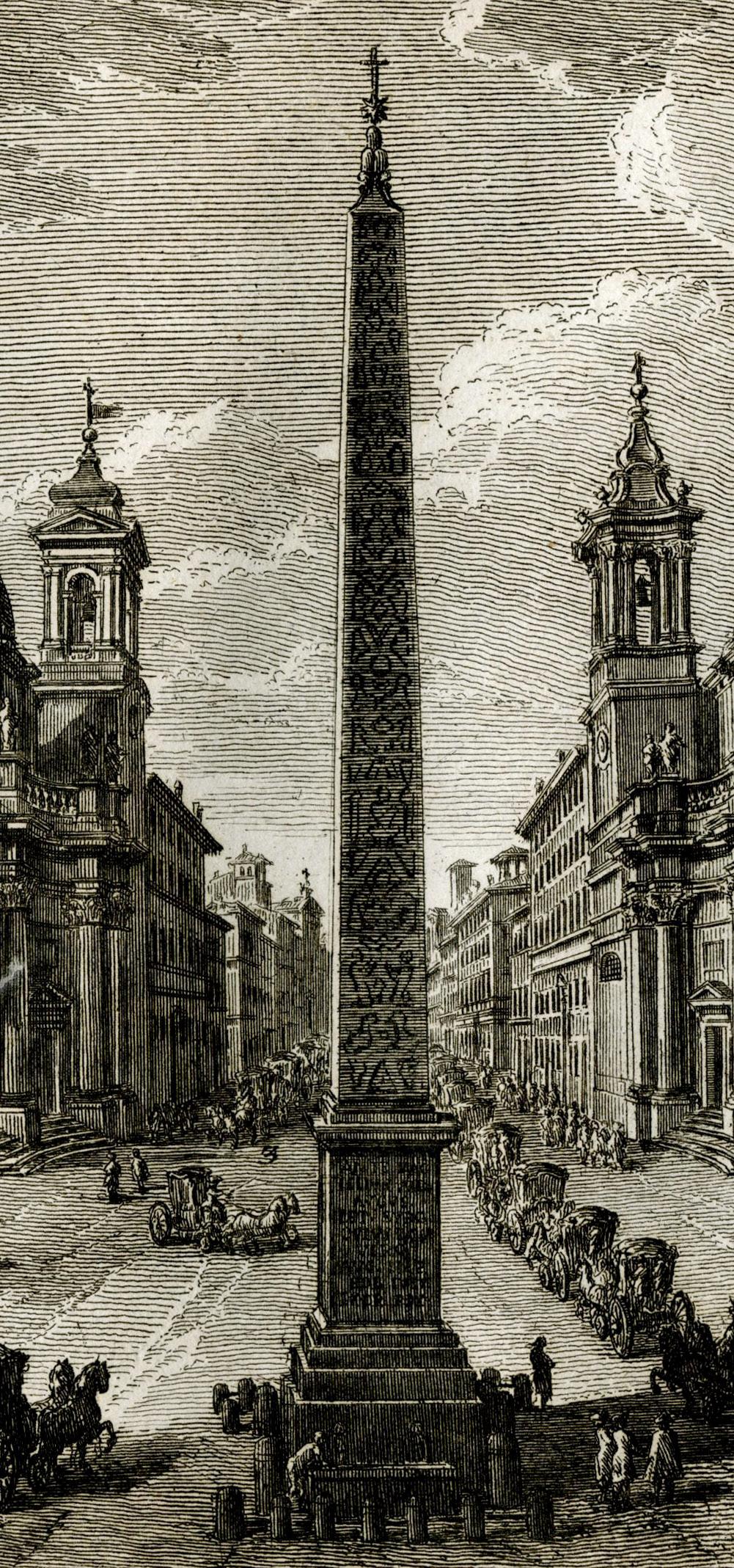 Piazza del Popolo con Obelisco Egizio - Print Antichi maestri di Giuseppe Vasi