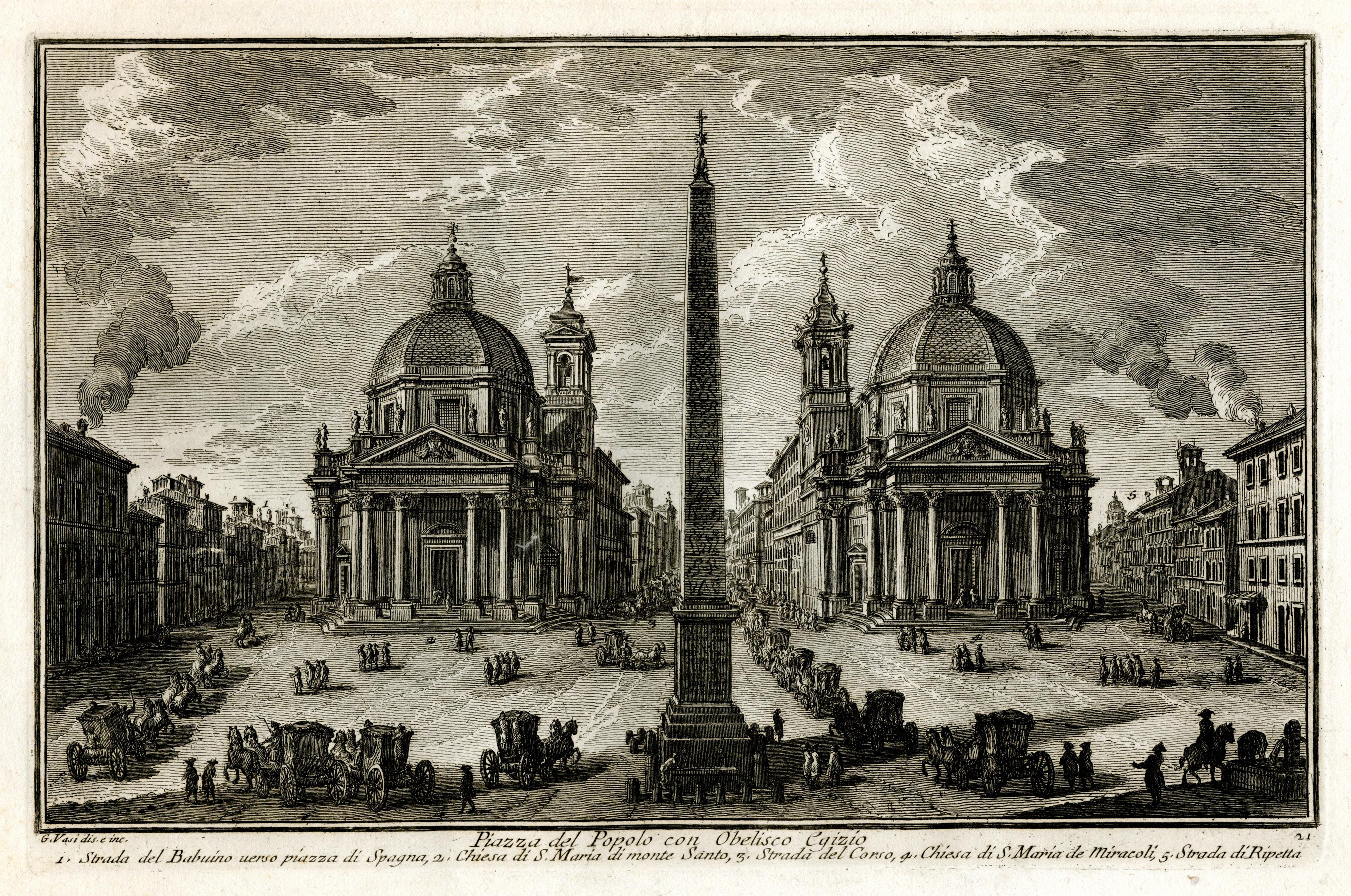 Piazza del Popolo con Obelisco Egizio