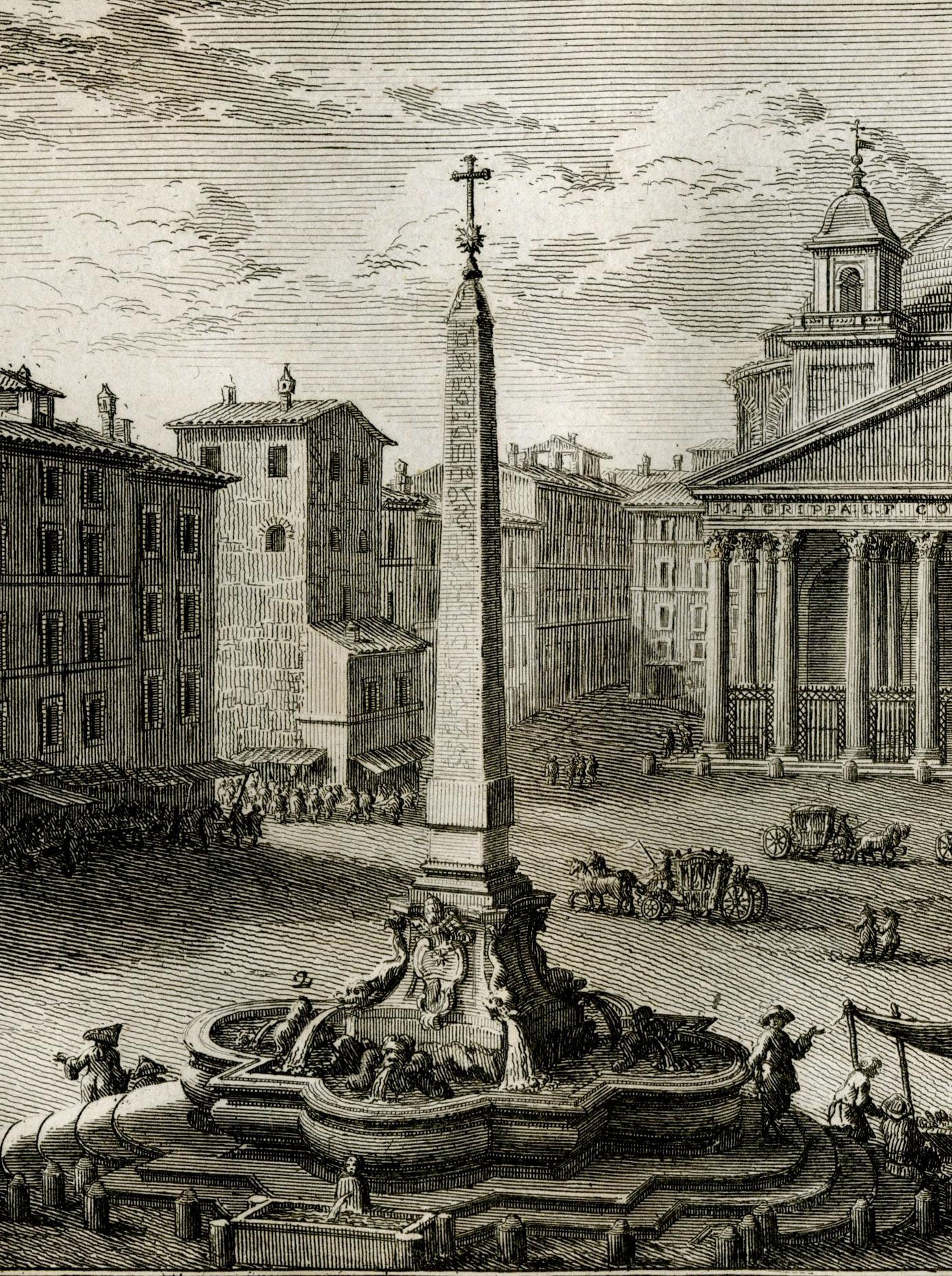 Plaza de la Rotonda (El Panteón en el fondo del centro)) - Print Antiguos maestros de Giuseppe Vasi