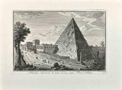 Piramide - Porta S.Paolo - Etching by Giuseppe Vasi - 18th century