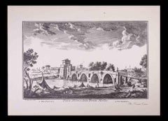 Ponte Milvio – Radierung von Giuseppe Vasi – Ende des 18. Jahrhunderts