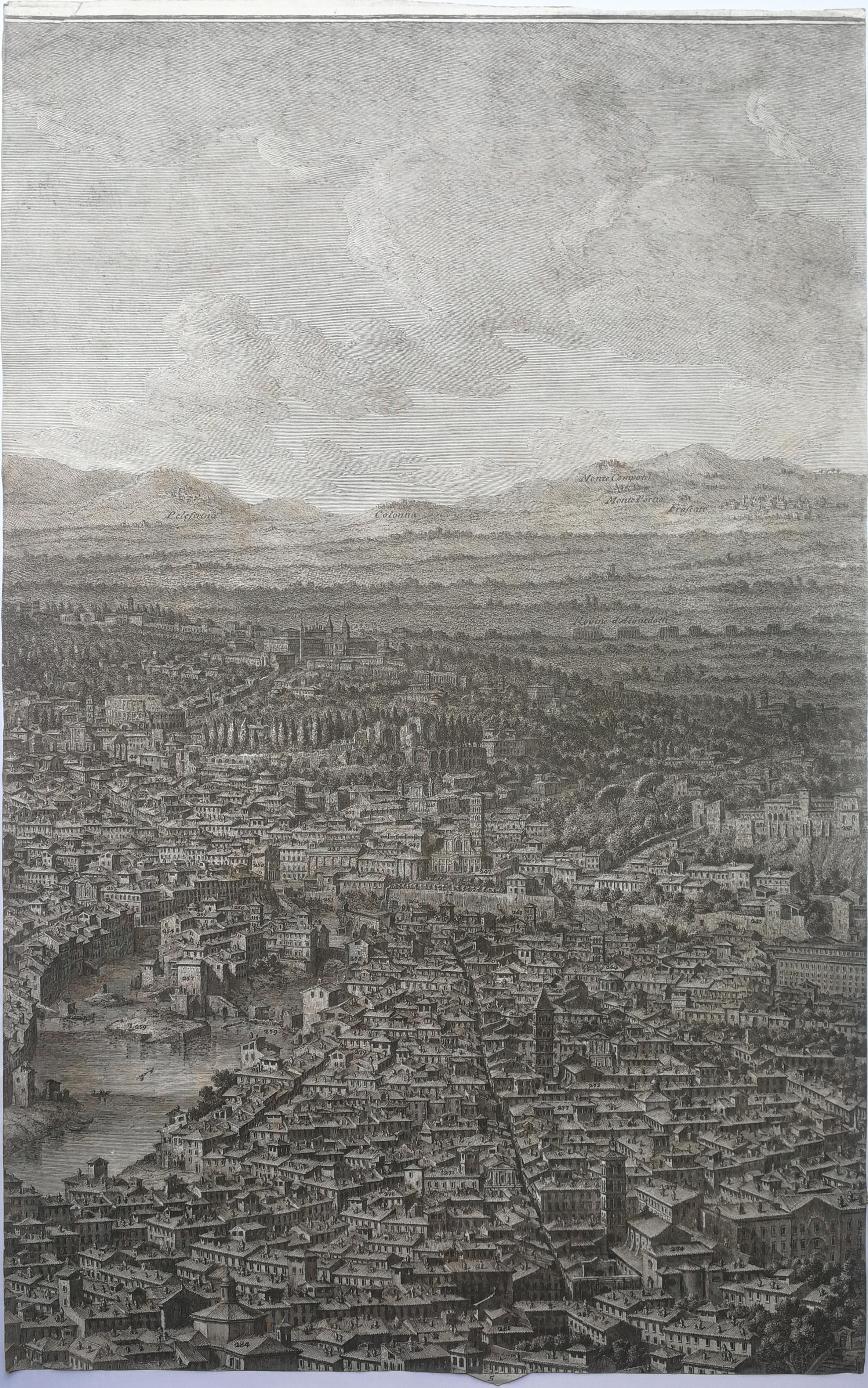 Prospetto Dell'Alma Città Di Roma - Original Etching by Giuseppe Vasi - 1765 7