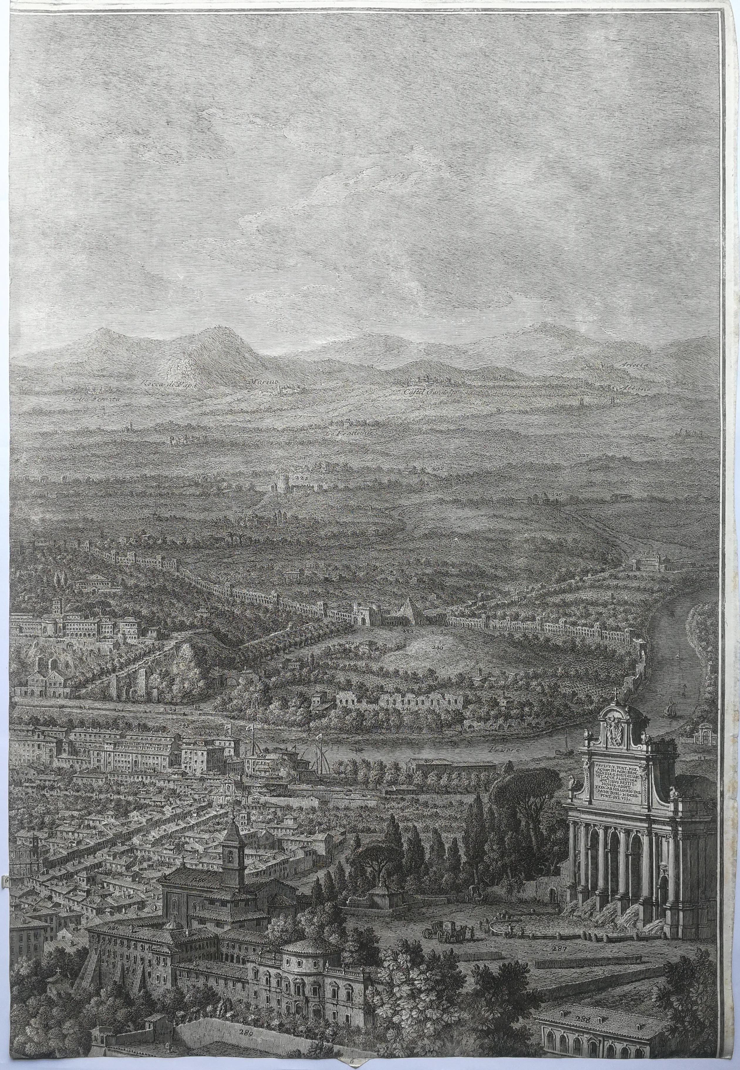 Prospetto Dell'Alma Città Di Roma - Original Etching by Giuseppe Vasi - 1765 9