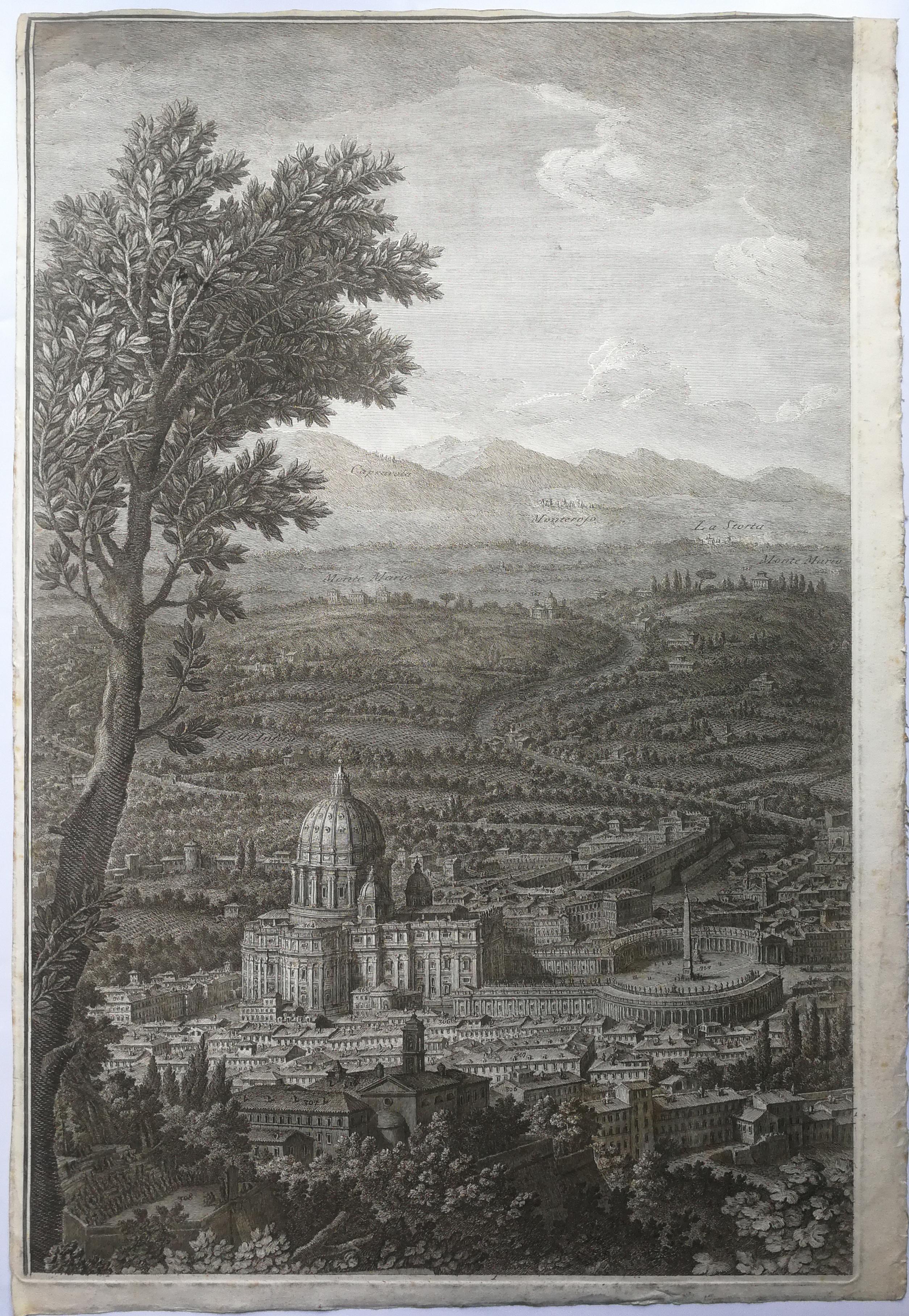 Prospetto Dell'Alma Città Di Roma - Original Etching by Giuseppe Vasi - 1765 5