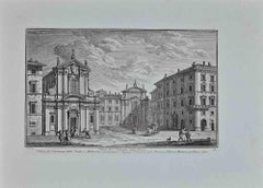 S. Caterina della Ruota Church - Etching by Giuseppe Vasi - 18th century