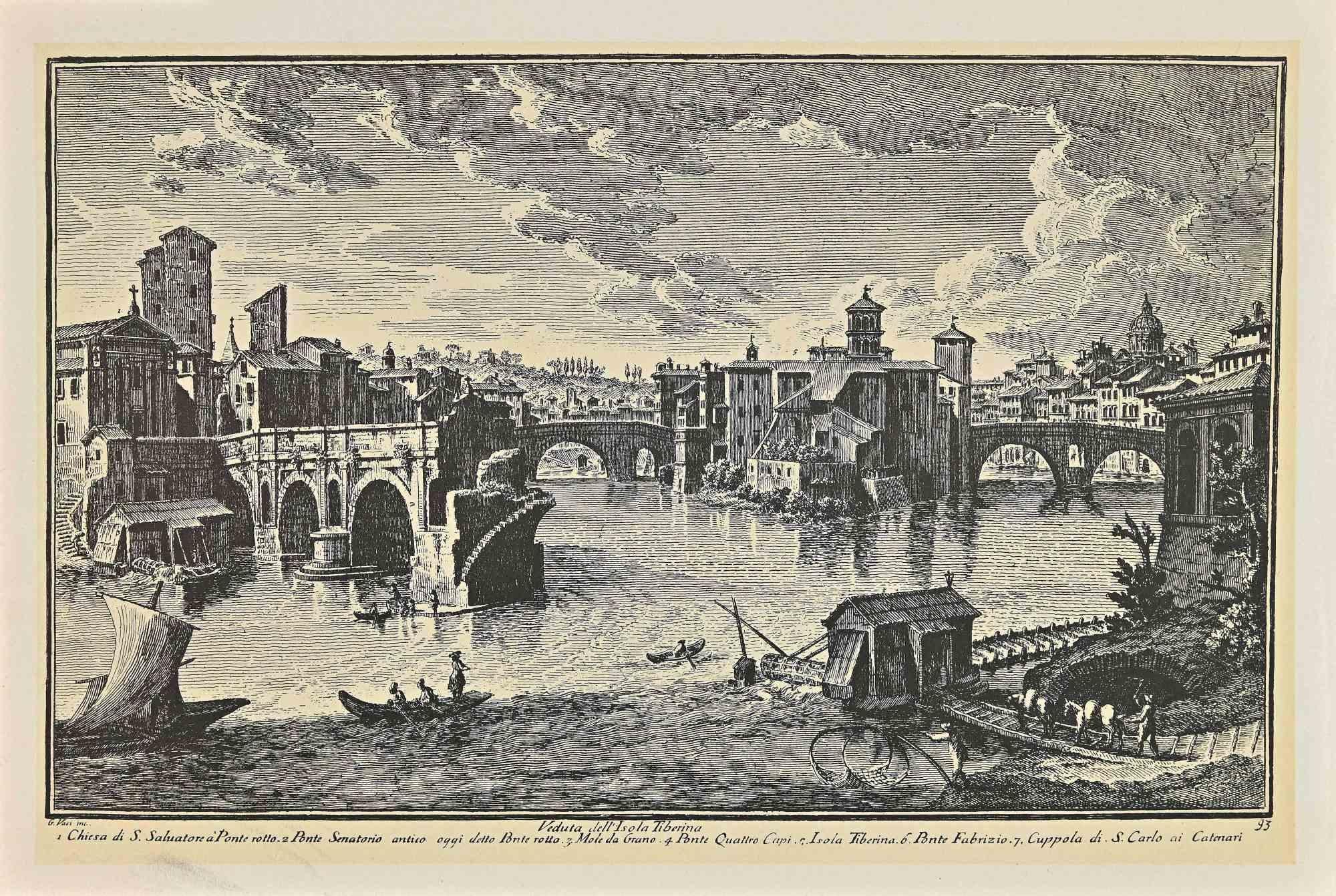 Piazza di San Giovanni in Laterano est une impression offset vintage réalisée au début du XXe siècle par Giuseppe Vasi.

Signé et titré sur la plaque dans la marge inférieure. 

Bonnes conditions.

Giuseppe Vasi (Corleone, 1710 - Rome, 1782) était