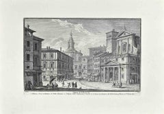 S.Eustachio Church - Etching by Giuseppe Vasi - Late 18th century