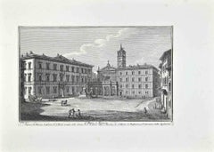 S.Maria in Trastevere - Etching by Giuseppe Vasi - Late 18th century