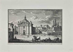 SS.Pietro e Marcellino Kirche – Radierung von Giuseppe Vasi – 18. Jahrhundert