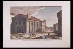 Tempio della Fortuna - Etching by G. Vasi - Late 18th Century
