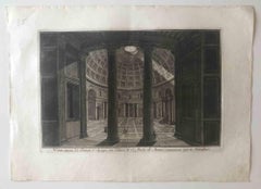Veduta Interna del Panteon - Etching by Giuseppe Vasi - 18th century