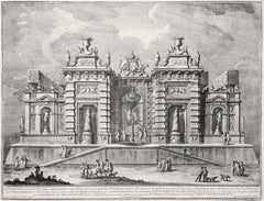 Villa antica con scena di Giostra  - Etching by Giuseppe Vasi - 1774