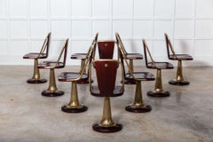 Giuseppe Verdi Mahogany & Brass Swivel Ship Chairs