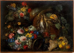 Italienisches Stillleben aus dem 17. Jahrhundert mit Blumen, Früchten und Wild