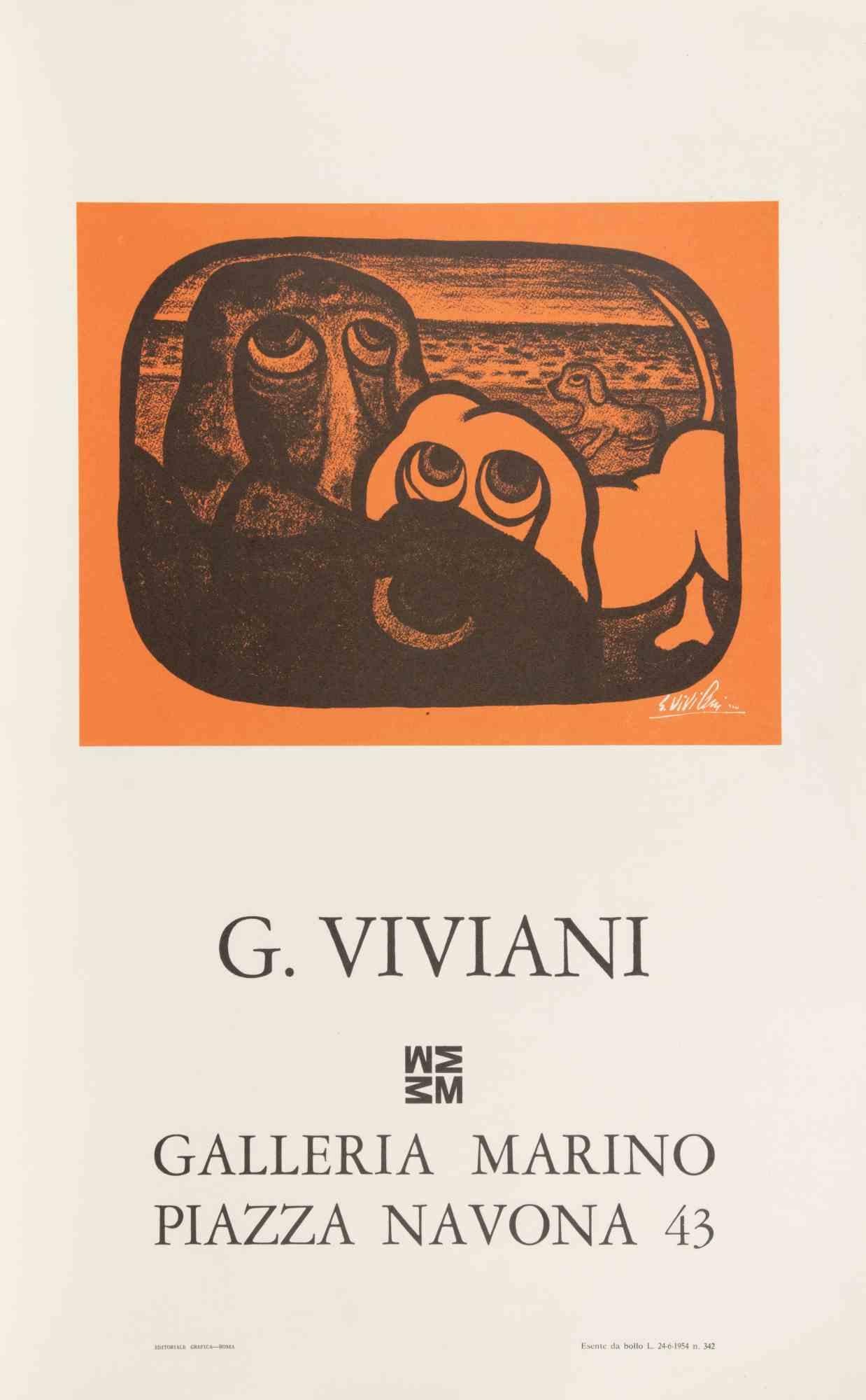 Exhibition Poster Giuseppe Viviani - Offset Print after Giuseppe Viviani - 1970s
