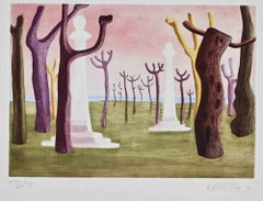 Landscape - Lithograph by Giuseppe Viviani - 1954