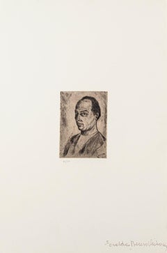 Portrait - Etching on Paper by Giuseppe Viviani - 20th Century
