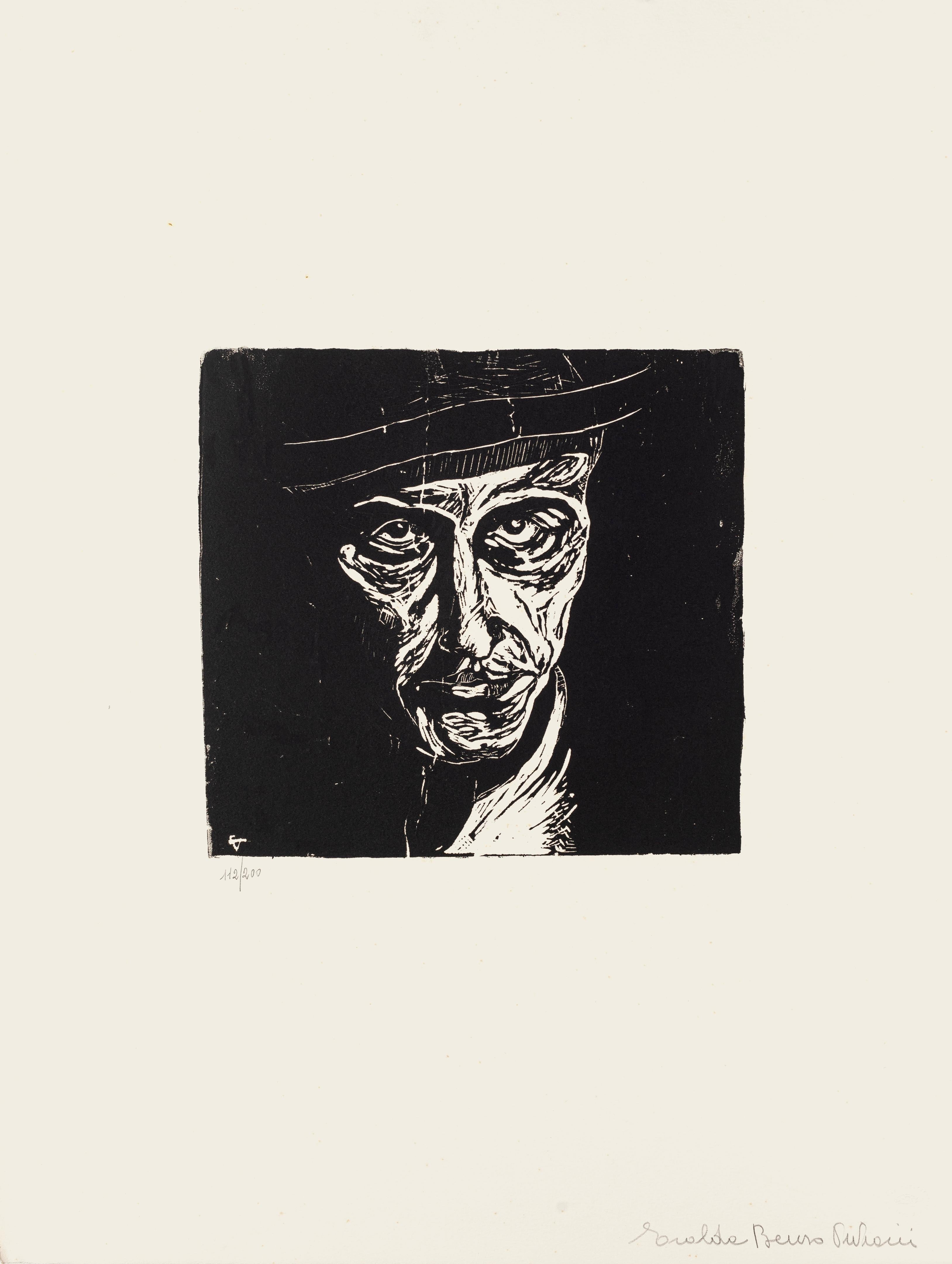 Self Portrait -  Woodcut by Giuseppe Viviani - 1925 For Sale 1