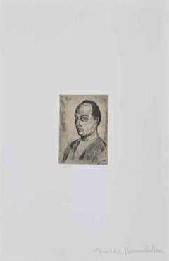 Self Portrait - Woodcut after Giuseppe Viviani - 1960s