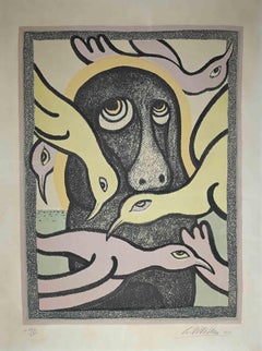 Der Hund – Lithographie von Giuseppe Viviani – 1961