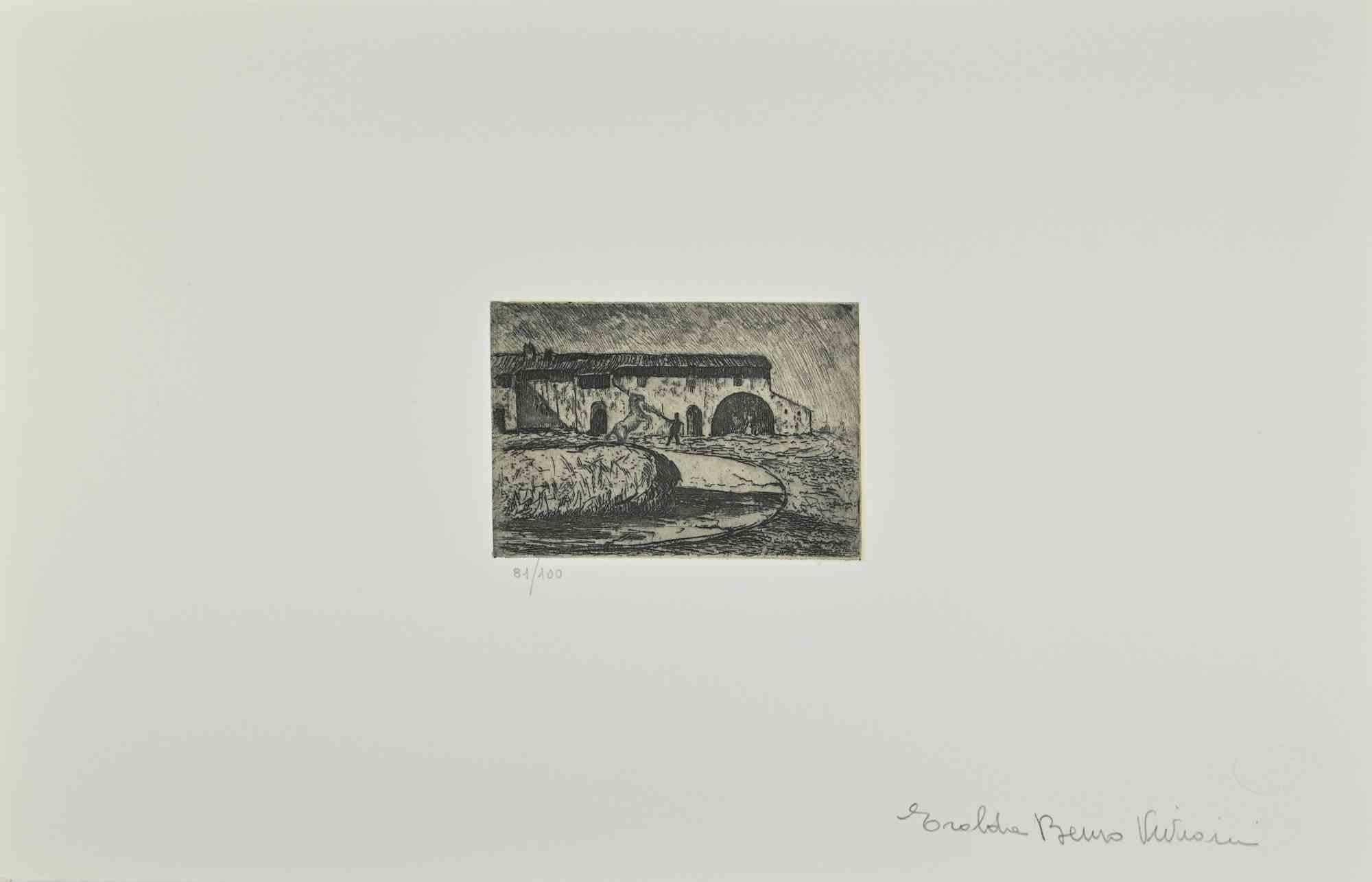 The Farmer  is an artwork realized after  Giuseppe Viviani,  in 1925s . 

Etching on paper. Limited edition of 10, ex. n. 81.

The state of preservation is very good.

Signed by the Artist widow "Eralda Benso Viviani". Reference: G. Marino, Giuseppe
