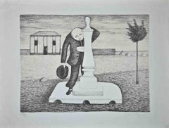 La fontaine - Lithographie de Giuseppe Viviani - 1954