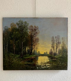 Early Fall Landscape Painting, Italian School, 20th Century