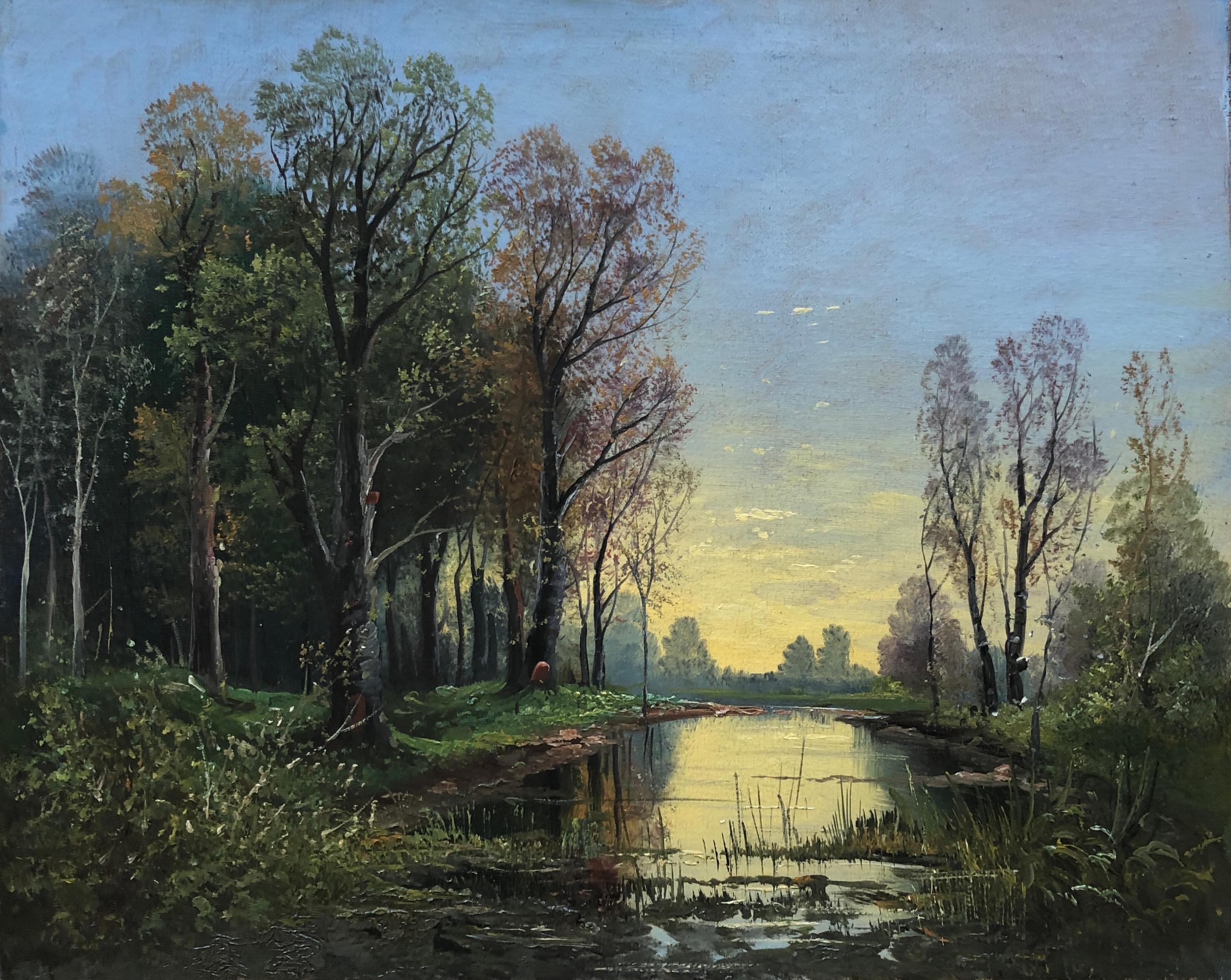Giuseppe Zago Landscape Painting - Early fall