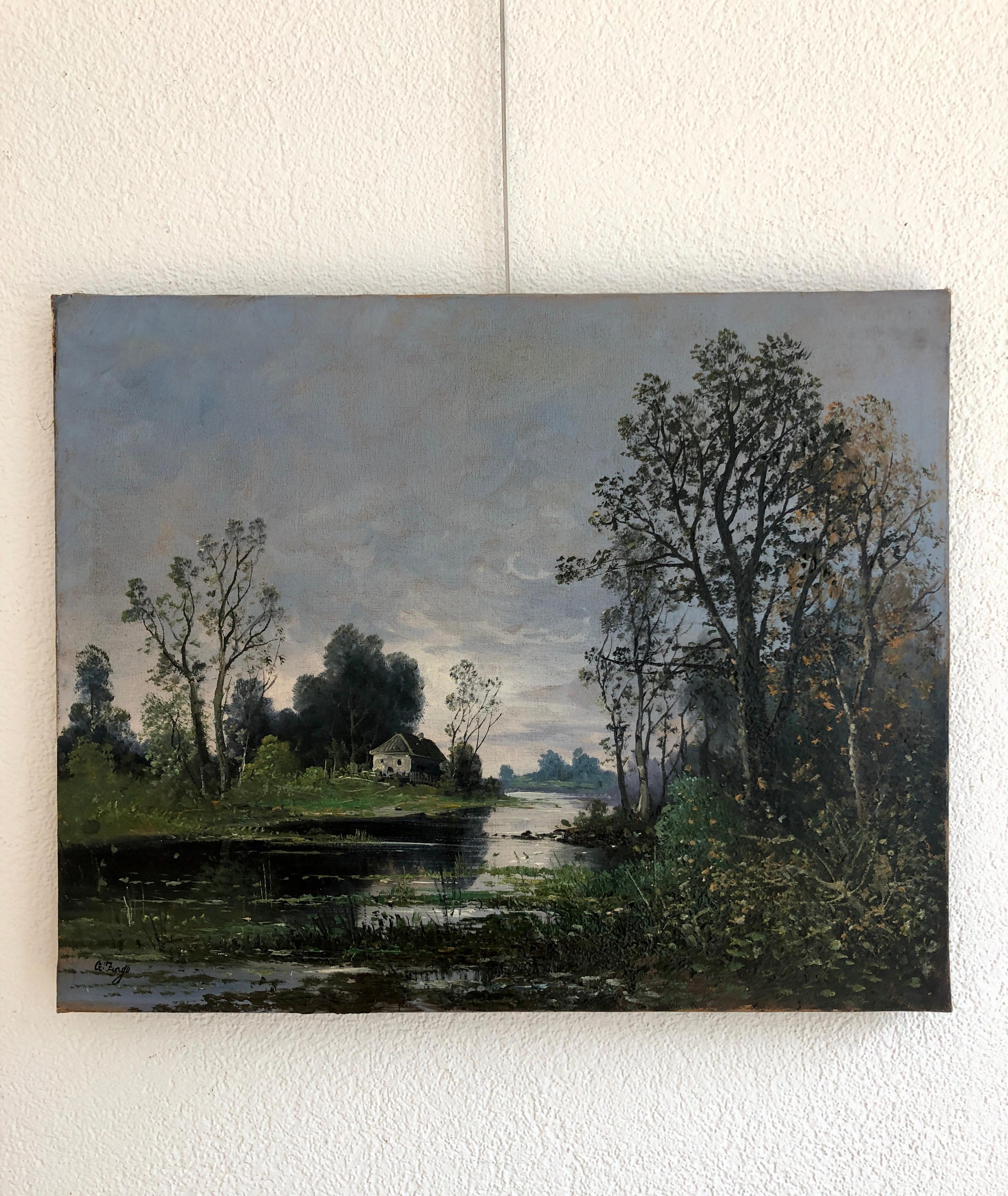 La casita gris - Painting de Giuseppe Zago