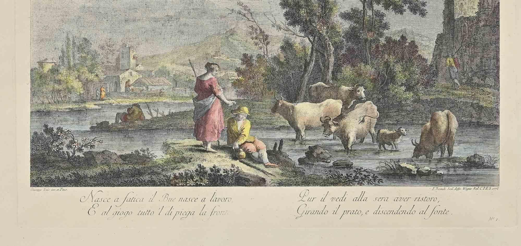 Gravure à l'eau-forte - XVIIIe siècle - Maîtres anciens Print par Giuseppe Zais