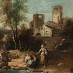 Giuseppe Zais (Venetian master) - 18th century arcadian landscape painting