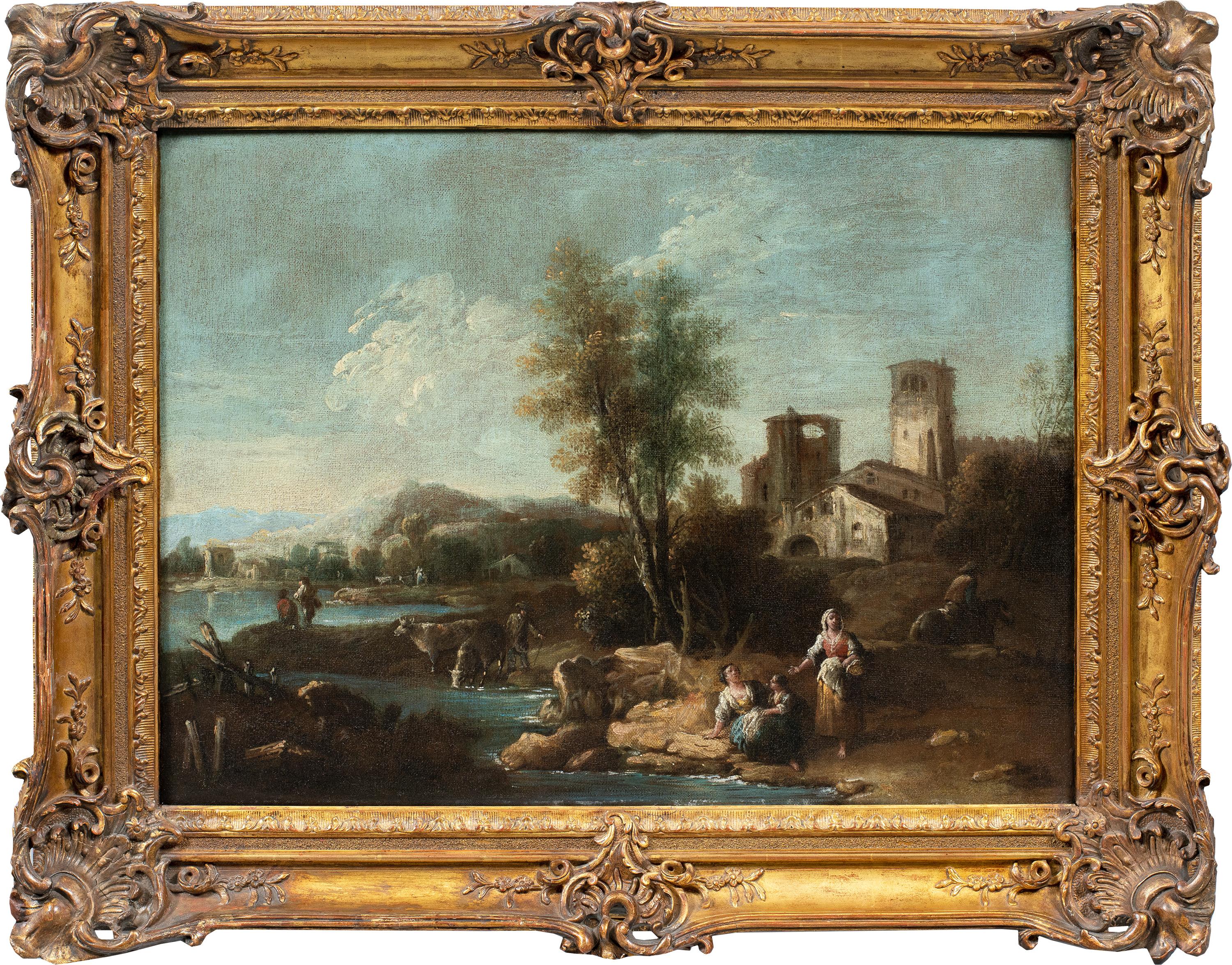 Giuseppe Zais (Venetian master) - 18th century arcadian landscape painting