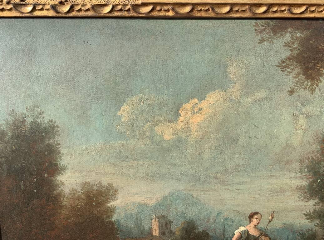 Giuseppe Zais (Venetian master) - 18th century landscape painting - Figures For Sale 7