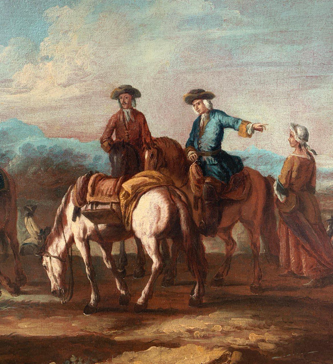 Giuseppe Zais (maître vénitien) - Peinture de paysage du XVIIIe siècle - Chevaliers en vente 1