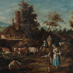 Giuseppe Zais (Venetian master) - 18th century landscape painting - Sheperds
