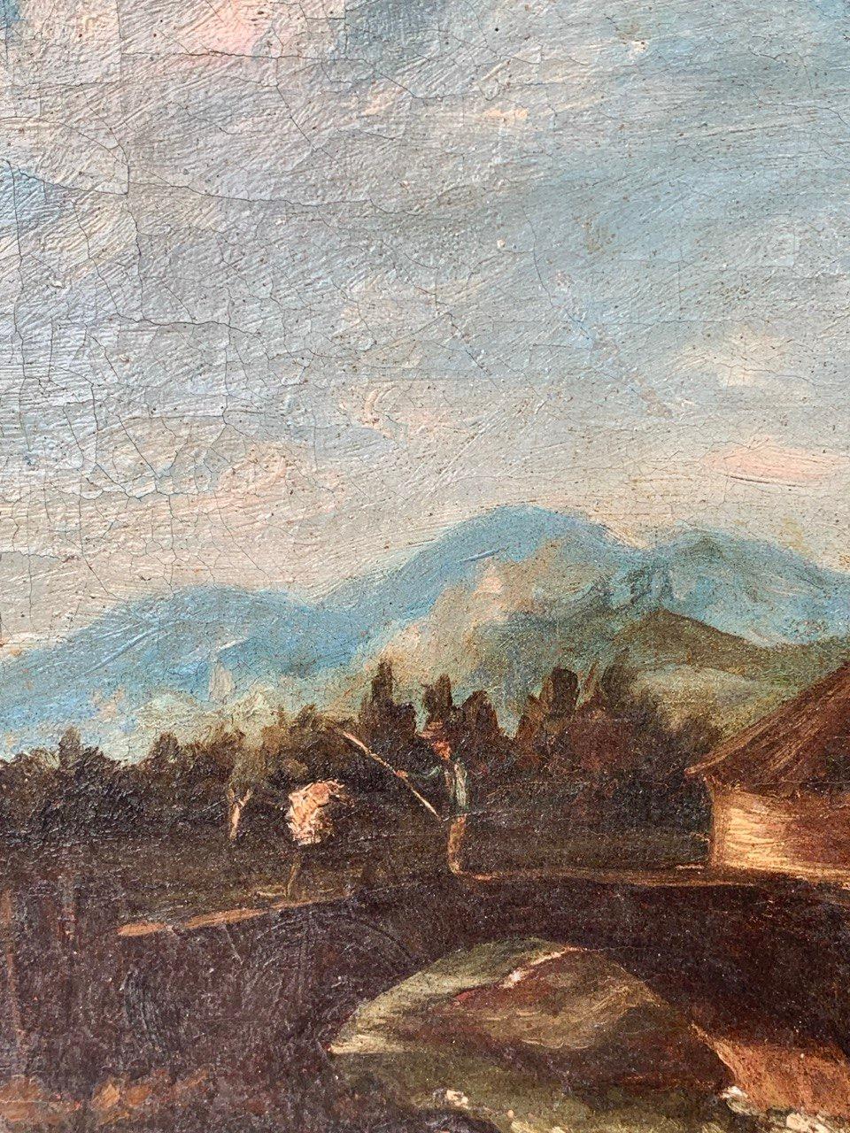 Giuseppe Zais (Venezianischer Meister) - Landschaftsmalerei des 18. Jahrhunderts - Landschaft im Angebot 1