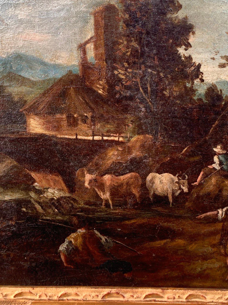 Giuseppe Zais (Venezianischer Meister) - Landschaftsmalerei des 18. Jahrhunderts - Landschaft im Angebot 2