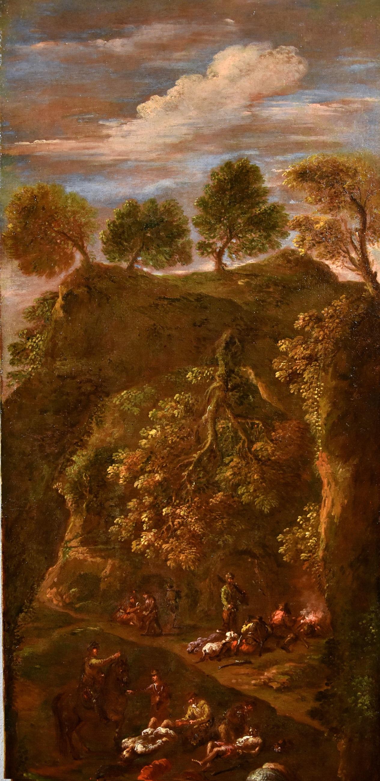 Zais Landschaft, Paares Gemälde, Öl auf Leinwand, Alter Meister, 18. Jahrhundert, Italien, Venedig im Angebot 11