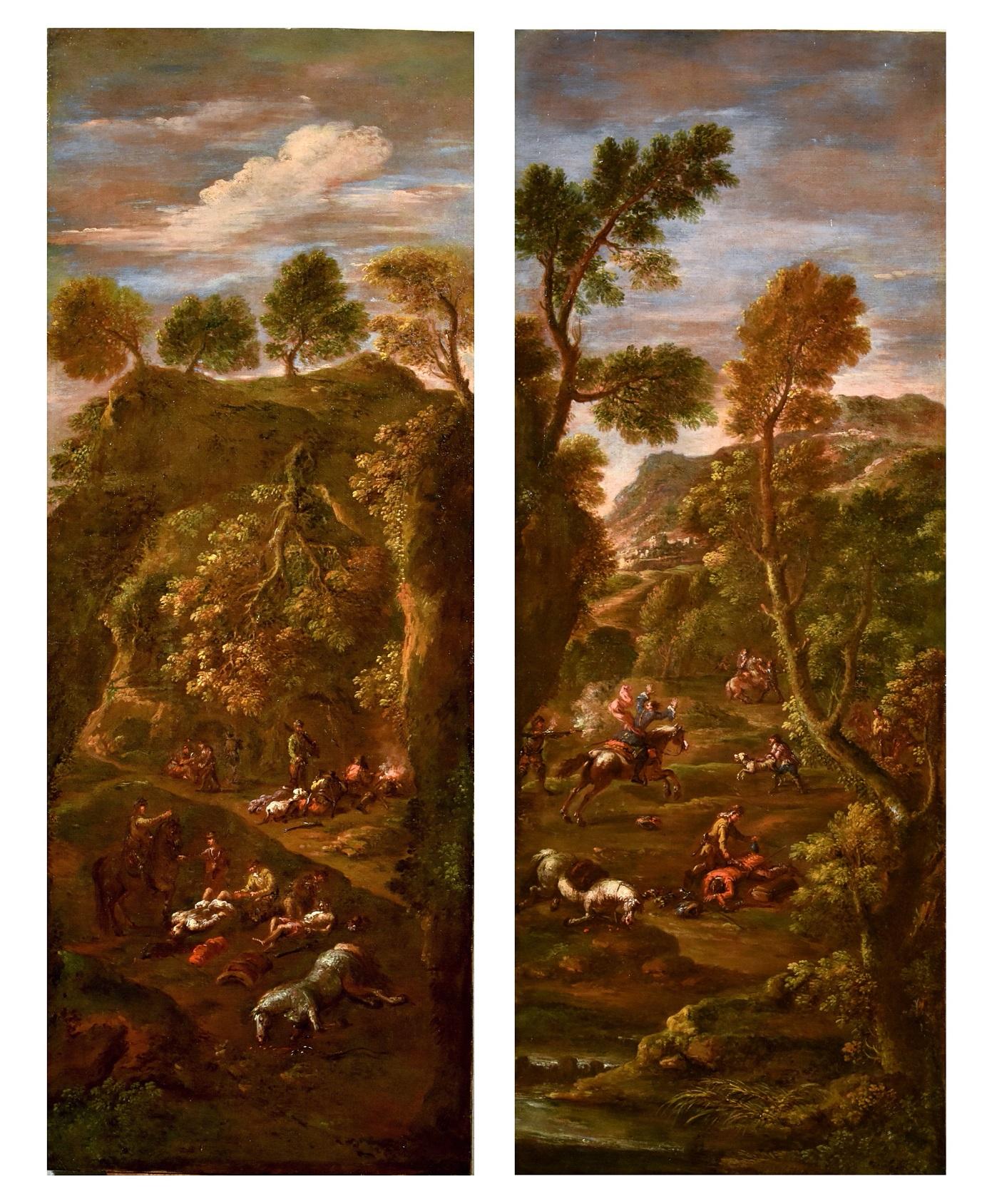 Zais Landscape Couple Paint Oil on canvas Old master 18th Century Italy Venice