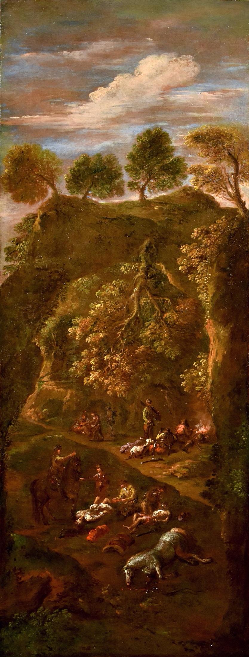 Giuseppe Zais (Canale d'Agordo, Belluno 1709 - Treviso 1781)
Gemäldeanhänger - Der Überfall der Räuber / Nach dem Überfall

Öl auf Leinwand, je 108 x 42 cm.
Im Rahmen 128 x 62 cm.

Wir danken Frau Dr. Federica Spadotto dafür, dass sie diesen